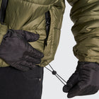 BTO Anonymous Attire masked puffer jacket with full zip hood, army green