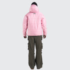 BTO Anonymous Attire masked puffer jacket with full zip hood, pink