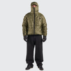 BTO Anonymous Attire masked puffer jacket with full zip hood, black