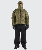 BTO Anonymous Attire masked puffer jacket with full zip hood, black