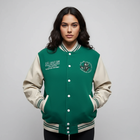 المقاومة - RESISTANCE - Varsity Jacket - Forest Green