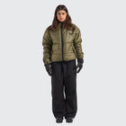 BTO Anonymous Attire masked puffer jacket with full zip hood, army