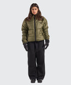 BTO Anonymous Attire masked puffer jacket with full zip hood, army