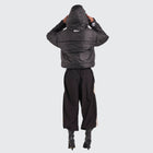 BTO Anonymous Attire masked puffer jacket with full zip hood, black