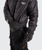 BTO Anonymous Attire masked puffer jacket with full zip hood, black