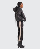 BTO Anonymous Attire masked puffer jacket with full zip hood, black