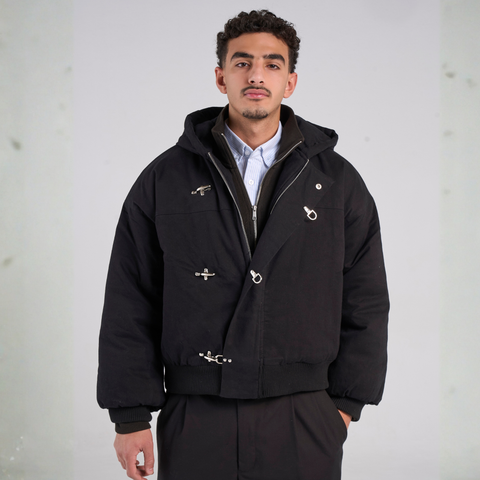 Humble Embroidered Firemen's Clasp Jacket - Black