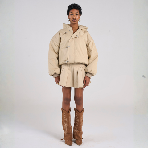 Humble Embroidered Firemen's Clasp Jacket - Beige