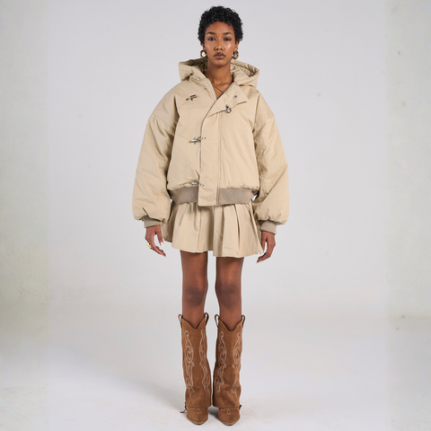 Humble Embroidered Firemen's Clasp Jacket - Beige