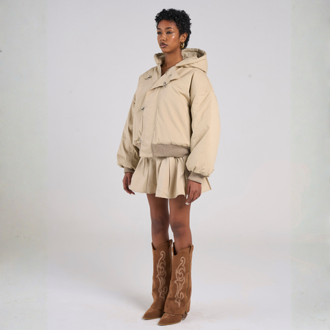 Humble Embroidered Firemen's Clasp Jacket - Beige