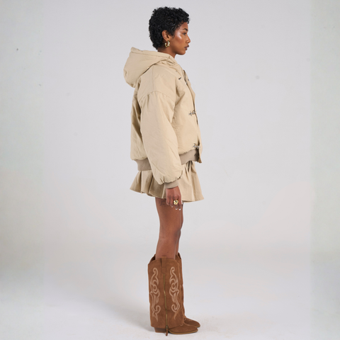 Humble Embroidered Firemen's Clasp Jacket - Beige