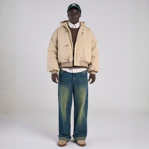 Humble Embroidered Firemen's Clasp Jacket - Beige