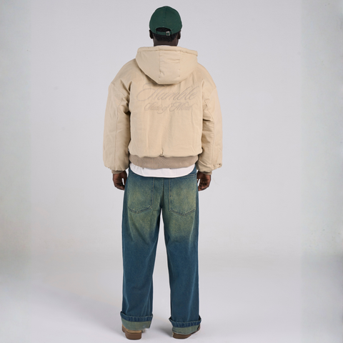 Humble Embroidered Firemen's Clasp Jacket - Beige