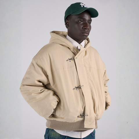 Humble Embroidered Firemen's Clasp Jacket - Beige