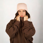 Core Quarter Zip Up sweatshirt in brown, front view showcasing relaxed boxy fit and minimal design.