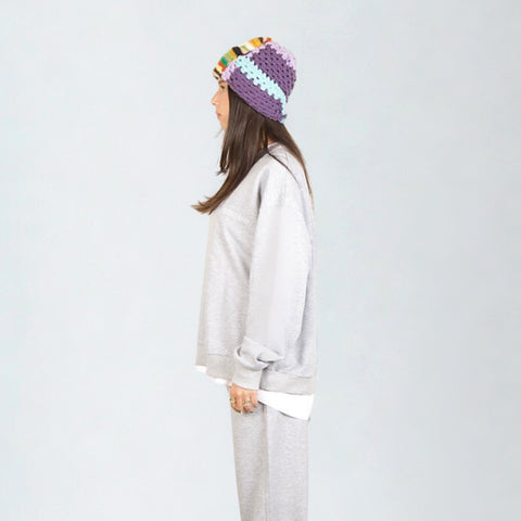 Model wearing the BROWNTOAST Core Crewneck from the Core Drop — a relaxed unisex sweatshirt with a classic crew neckline and front silk-screen print. Made in Egypt from a soft cotton-lycra blend for elevated everyday comfort and style.