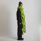 Handmade Chunky Chain Crochet Scarf by BROWNTOAST crafted from fuzzy yarn. Oversized chain design, soft and bold statement piece in three colorways.