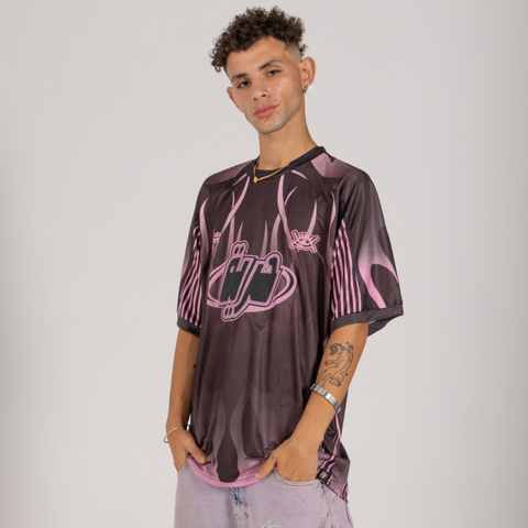 Horreya / Freedom Jersey from Cairo (Un)Censored – unisex oversized fit with vinyl front print, embroidered details pink and black design by BTX x Malak Ghoneim