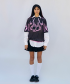 Horreya / Freedom Jersey from Cairo (Un)Censored – unisex oversized fit with vinyl front print, embroidered details pink and black design by BTX x Malak Ghoneim