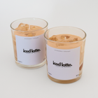BROWNTOAST Iced Latte Candle — realistic handcrafted coffee-scented candle made to look like an iced latte. Part of the Dopamine Decor lifestyle drop.