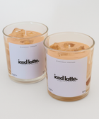 BROWNTOAST Iced Latte Candle — realistic handcrafted coffee-scented candle made to look like an iced latte. Part of the Dopamine Decor lifestyle drop.