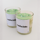 BROWNTOAST Matcha Latte Candle — realistic handcrafted vanilla-scented candle made to look like an iced latte. Part of the Dopamine Decor lifestyle drop.
