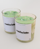 BROWNTOAST Matcha Latte Candle — realistic handcrafted vanilla-scented candle made to look like an iced latte. Part of the Dopamine Decor lifestyle drop.