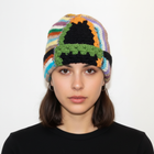 Unisex handmade Hobo Beanie by BROWNT0AST crafted from recycled scrap yarn. Colorful, eco-friendly, zero-waste design available in two colorways.