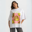 Oversized white t-shirt with bold Falafel illustration, 100% cotton.