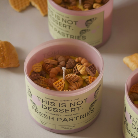 BROWNTOAST Dopamine Decor Candle — handcrafted gourmand and seasonal candles made with natural palm wax and cotton wick. Available in multiple scents and sizes.