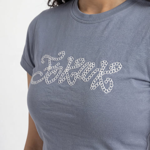 Fokak - Embroidered Baby Tee