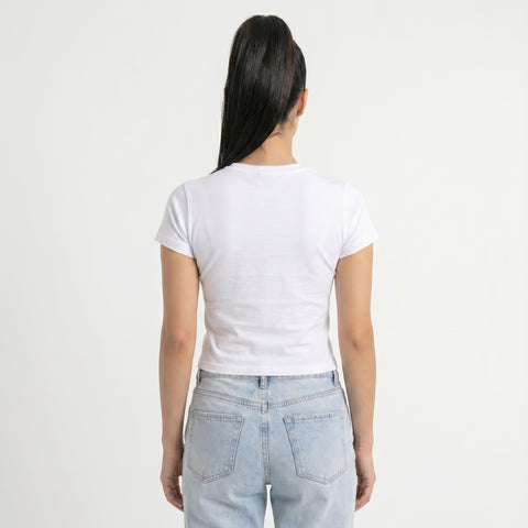 أتألم ولا أتكلم - Lace & Print Baby Tee
