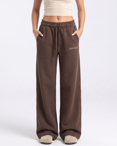 CORE 1.0 - Lightweight Flared Sweats - Coffee Brown
