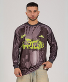 Horoob / escapisom long sleeve Jersey from Cairo (Un)Censored – unisex oversized fit with embroidered details green, grey and black design by BTX x Malak Ghoneim