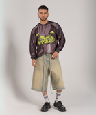 Horoob / escapism long sleeve Jersey from Cairo (Un)Censored – unisex oversized fit with embroidered details green, grey and black design by BTX x Malak Ghoneim