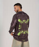 Horoob / escapisom long sleeve Jersey from Cairo (Un)Censored – unisex oversized fit with embroidered details green, grey and black design by BTX x Malak Ghoneim