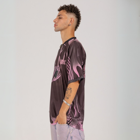 Horreya / Freedom Jersey from Cairo (Un)Censored – unisex oversized fit with vinyl front print, embroidered details pink and black design by BTX x Malak Ghoneim