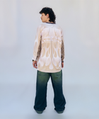 horreya / freedom long sleeve Jersey from Cairo (Un)Censored – unisex oversized fit with vinyl detailing and embroidered details beige, white and brown design by BTX x Malak Ghoneim