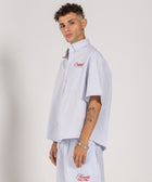 Unisex boxer-style shorts made from 100% breathable thick cotton. Featuring classic sailor stripes in ocean blue and white, rosé pink and white, or sand beige and white. Relaxed, slouchy fit with elastic waistband and adjustable drawstring for a comfortable, effortless look. Available in multiple colors.