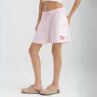 Unisex boxer-style shorts made from 100% breathable thick cotton. Featuring classic sailor stripes in ocean blue and white, rosé pink and white, or sand beige and white. Relaxed, slouchy fit with elastic waistband and adjustable drawstring for a comfortable, effortless look. Available in multiple colors.