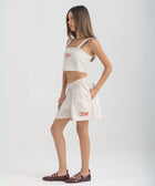 Unisex boxer-style shorts made from 100% breathable thick cotton. Featuring classic sailor stripes in ocean blue and white, rosé pink and white, or sand beige and white. Relaxed, slouchy fit with elastic waistband and adjustable drawstring for a comfortable, effortless look. Available in multiple colors.