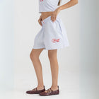 Unisex boxer-style shorts made from 100% breathable thick cotton. Featuring classic sailor stripes in ocean blue and white, rosé pink and white, or sand beige and white. Relaxed, slouchy fit with elastic waistband and adjustable drawstring for a comfortable, effortless look. Available in multiple colors.