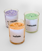 BROWNTOAST Latte Candle — realistic handcrafted scented candle made to look like an iced latte. Part of the Dopamine Decor lifestyle drop.