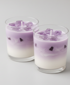 BROWNTOAST Lavender Latte Candle — realistic handcrafted lavender-scented candle made to look like an iced latte. Part of the Dopamine Decor lifestyle drop.