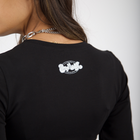 Sabah El torshy Morning Market baby tee – in black with colorful silk-screen pickles front print, BTX x Nada Sultan