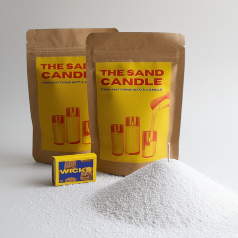 BROWNTOAST Sand Candle — eco-friendly DIY candle sand kit with 250g of candle sand and 8 wicks. Lets you turn any heat-proof container into a candle. Part of the Dopamine Decor lifestyle drop.